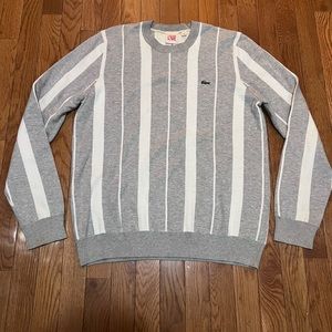 LACOSTE Striped Crewneck Sweater